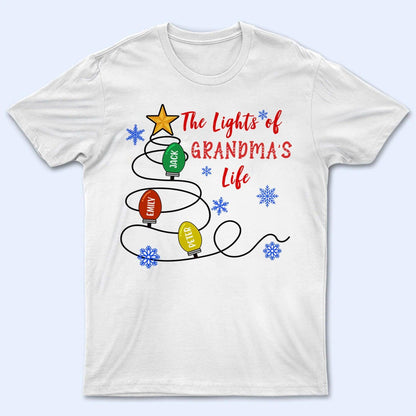 The Lights Of Grandma's Life - Personalized Custom T Shirt - Birthday, Loving, Funny Gift for Grandma/Nana/Mimi, Mom, Wife, Grandparent