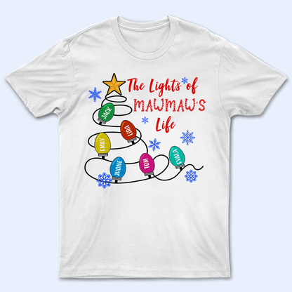 The Lights Of Grandma's Life - Personalized Custom T Shirt - Birthday, Loving, Funny Gift for Grandma/Nana/Mimi, Mom, Wife, Grandparent