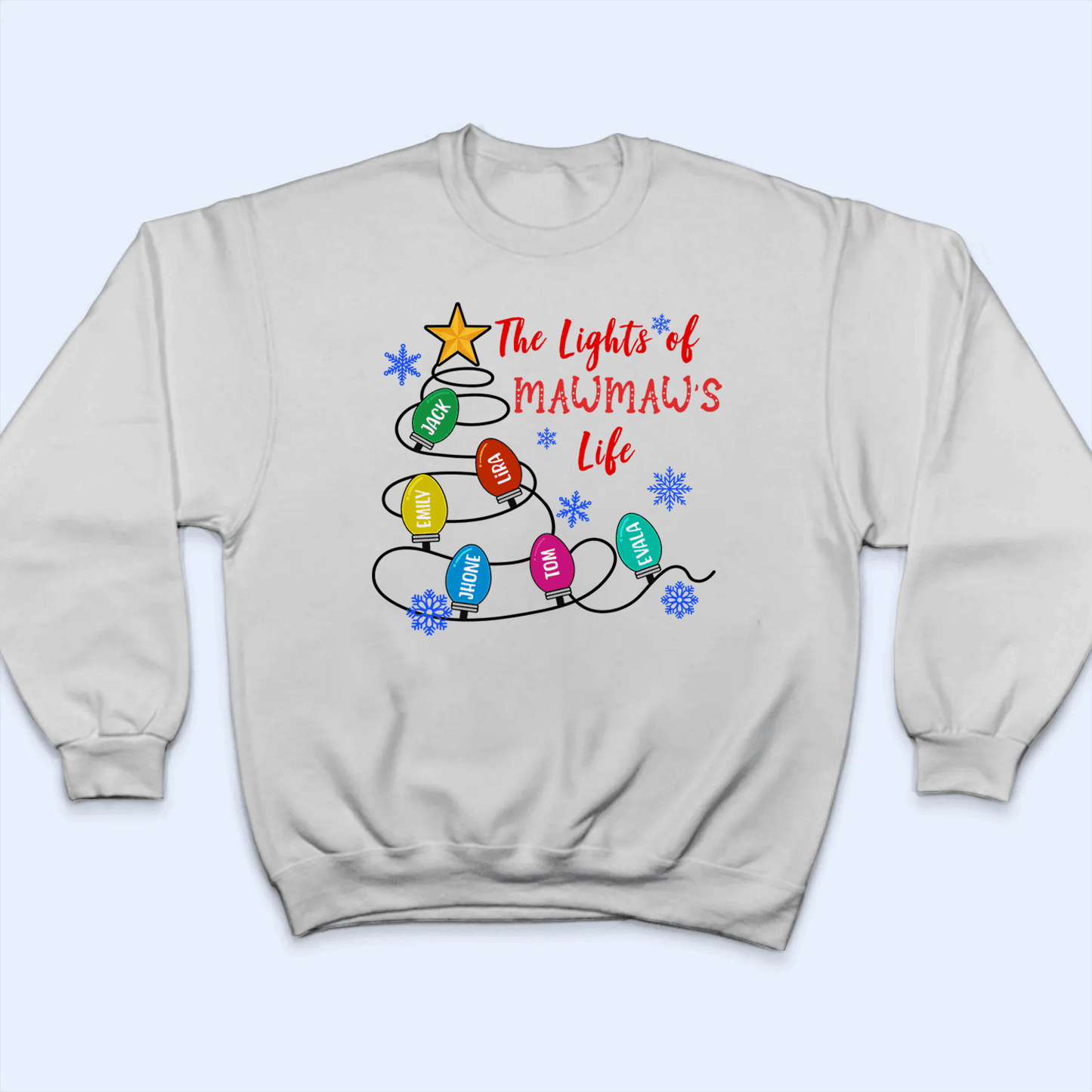 The Lights Of Grandma's Life - Personalized Custom T Shirt - Birthday, Loving, Funny Gift for Grandma/Nana/Mimi, Mom, Wife, Grandparent