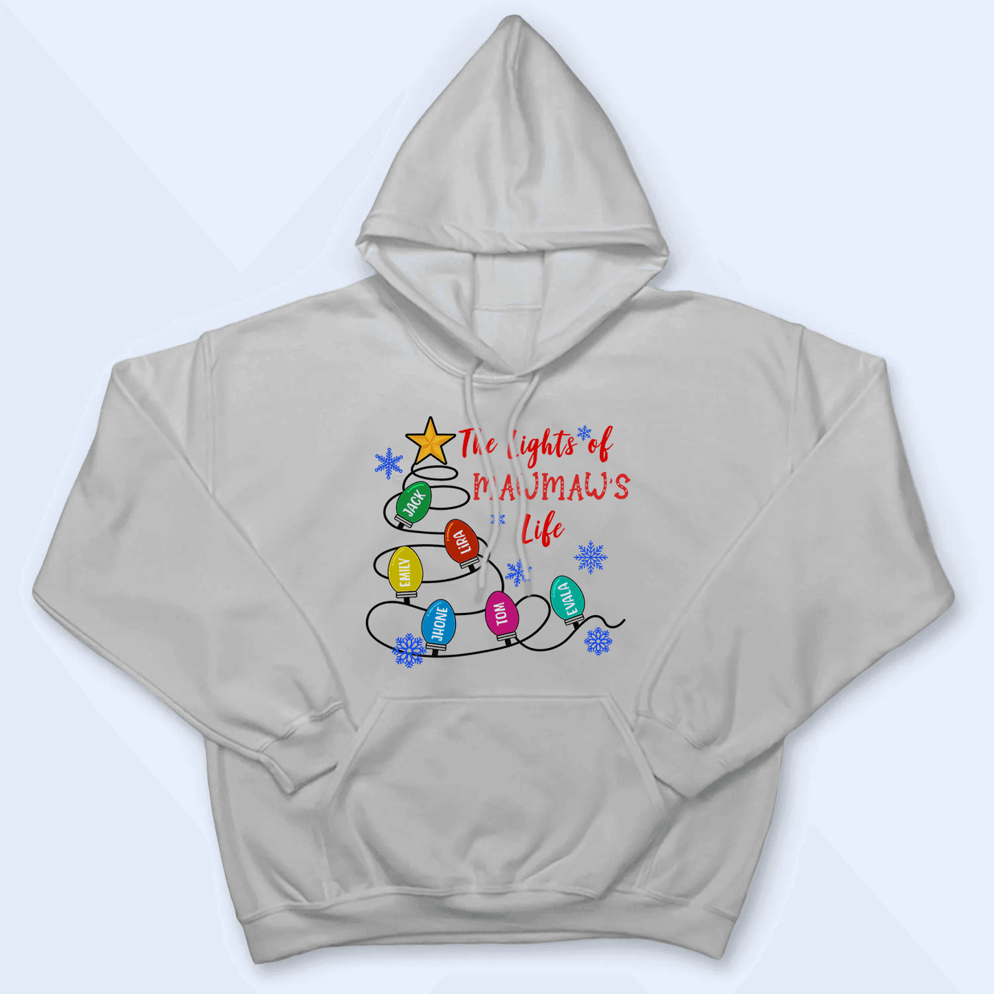 The Lights Of Grandma's Life - Personalized Custom T Shirt - Birthday, Loving, Funny Gift for Grandma/Nana/Mimi, Mom, Wife, Grandparent