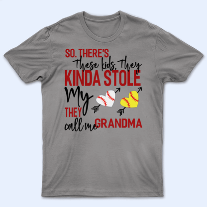 These Kids Kinda Stole My Heart - Personalized Custom T Shirt - Gift for Grandma/Nana/Mimi, Mom, Wife, Grandparent