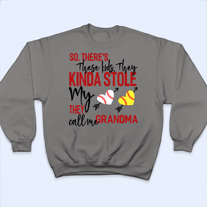 These Kids Kinda Stole My Heart - Personalized Custom T Shirt - Gift for Grandma/Nana/Mimi, Mom, Wife, Grandparent