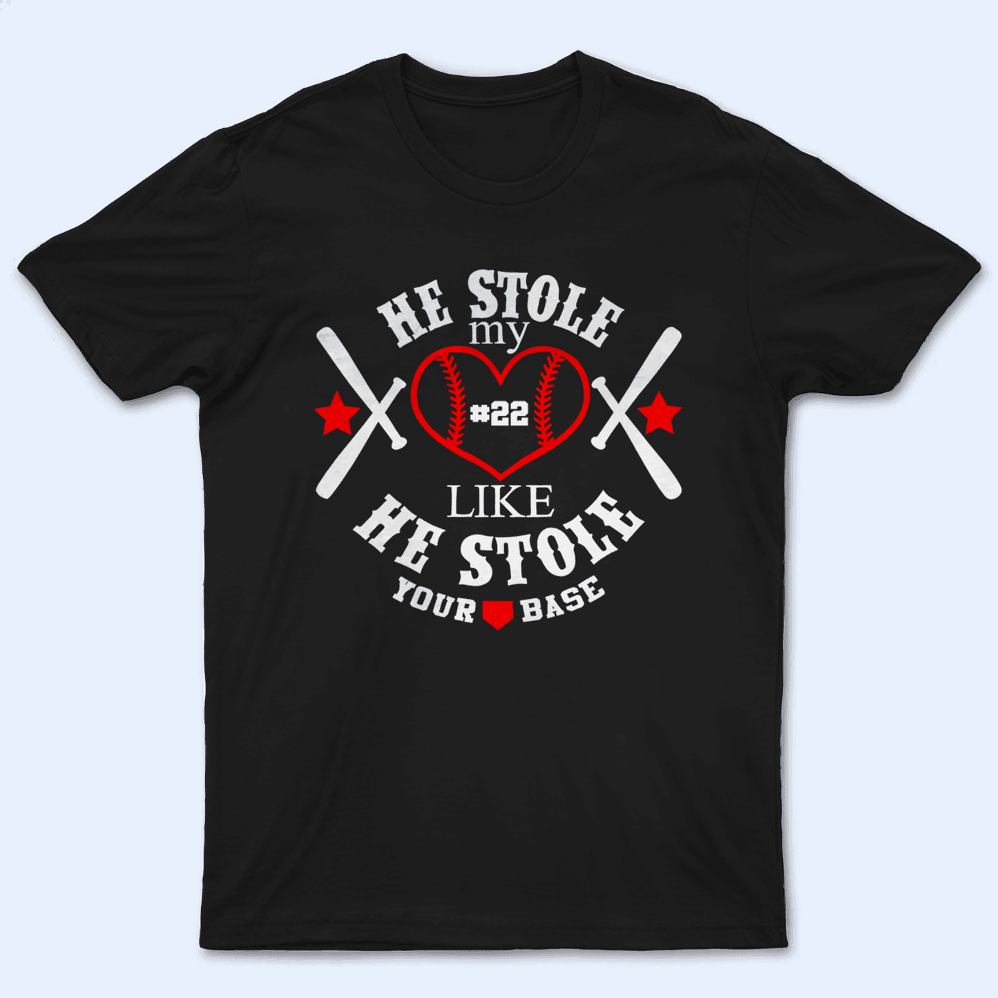 They Stole My Heart Like They Stole Your Base - Baseball/ Softball Cheers Personalized Custom T Shirt - Birthday, Loving, Funny Gift for Grandma/Nana/Mimi, Mom, Wife, Grandparent