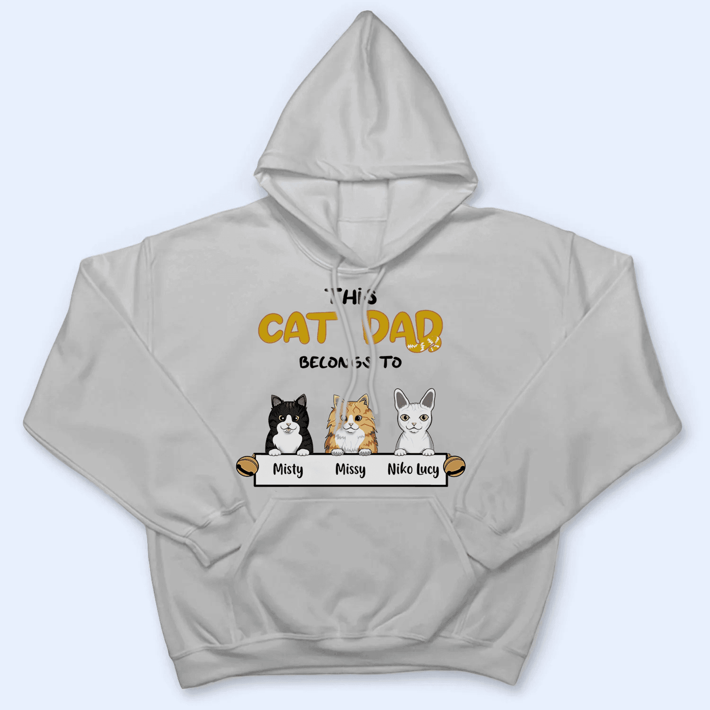 This Cat Dad belongs to - Personalized Unisex T-shirt, Hoodie, Sweatshirt - Custom Father's Day, Birthday Gift For Cat Owner & Lovers