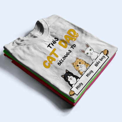 This Cat Dad belongs to - Personalized Unisex T-shirt, Hoodie, Sweatshirt - Custom Father's Day, Birthday Gift For Cat Owner & Lovers