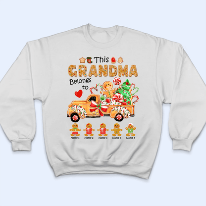 This Gingerbread Grandma Belongs To Grandkids - Personalized Custom T Shirt - Christmas, Birthday, Loving, Funny Gift for Grandma/Nana/Mimi, Mom, Wife, Grandparent