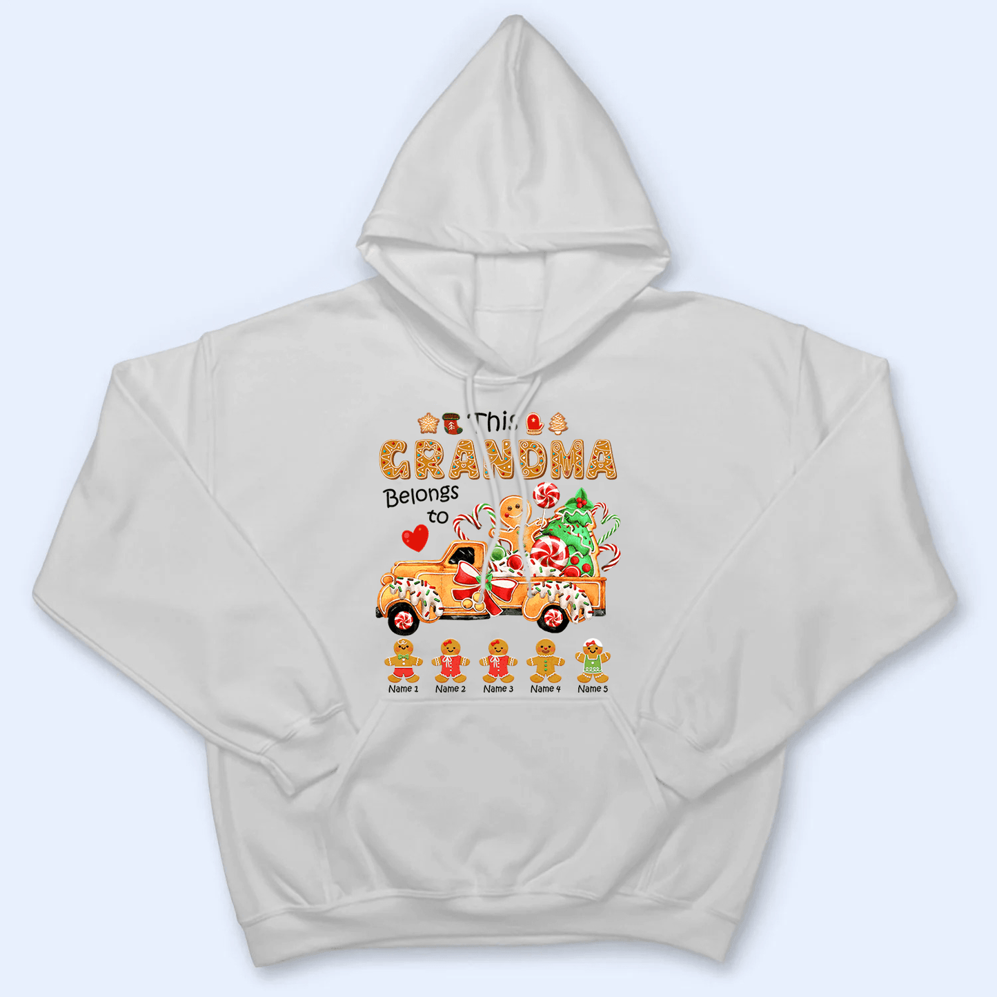 This Gingerbread Grandma Belongs To Grandkids - Personalized Custom T Shirt - Christmas, Birthday, Loving, Funny Gift for Grandma/Nana/Mimi, Mom, Wife, Grandparent