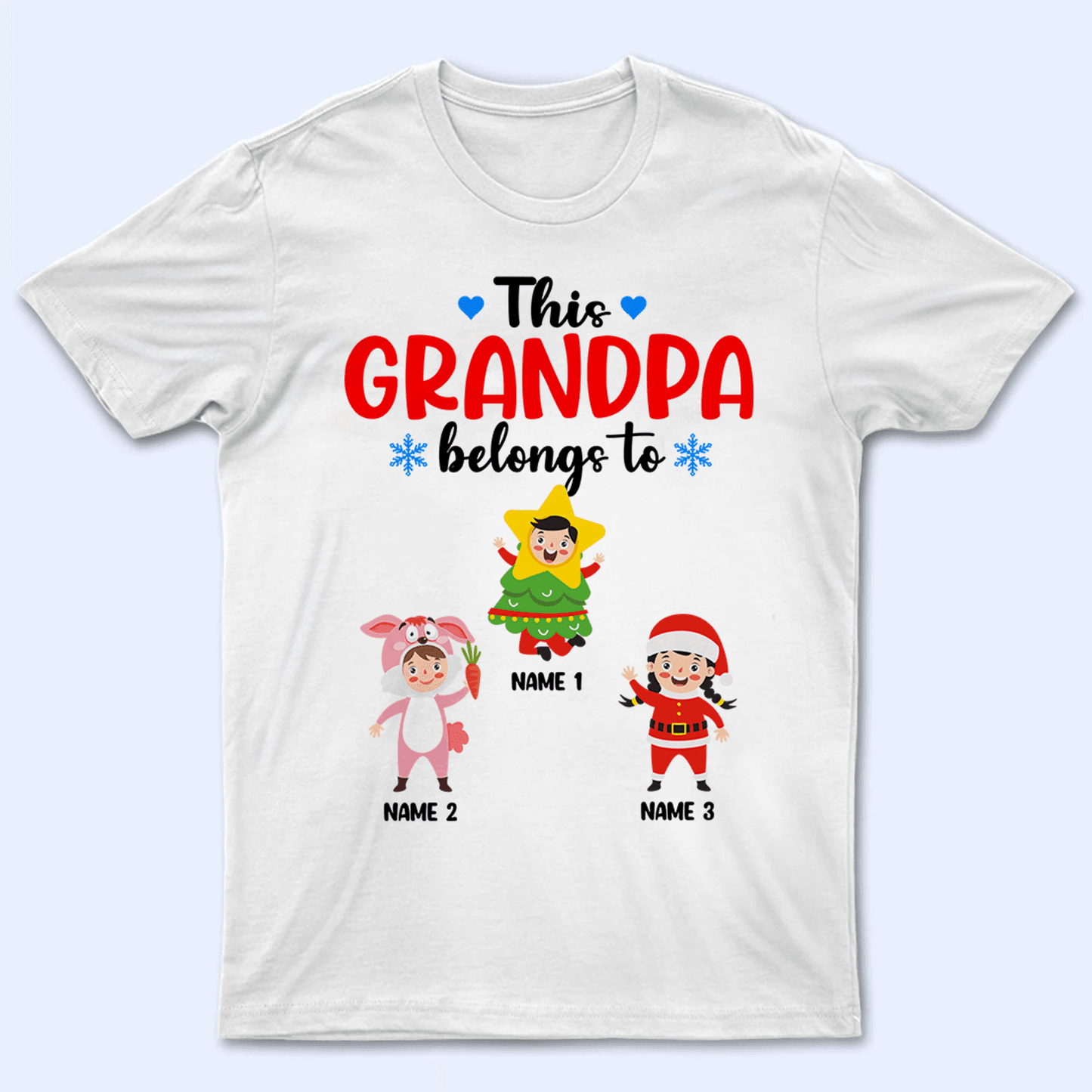 This Grandma Belongs To Grandkids - Christmas - Personalized Custom T Shirt - Birthday, Loving, Funny Gift for Grandma/Nana/Mimi, Mom, Wife, Grandparent