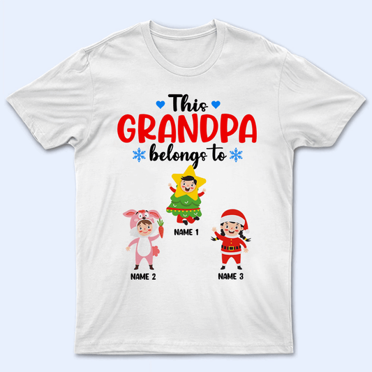This Grandma Belongs To Grandkids - Christmas - Personalized Custom T Shirt - Birthday, Loving, Funny Gift for Grandma/Nana/Mimi, Mom, Wife, Grandparent