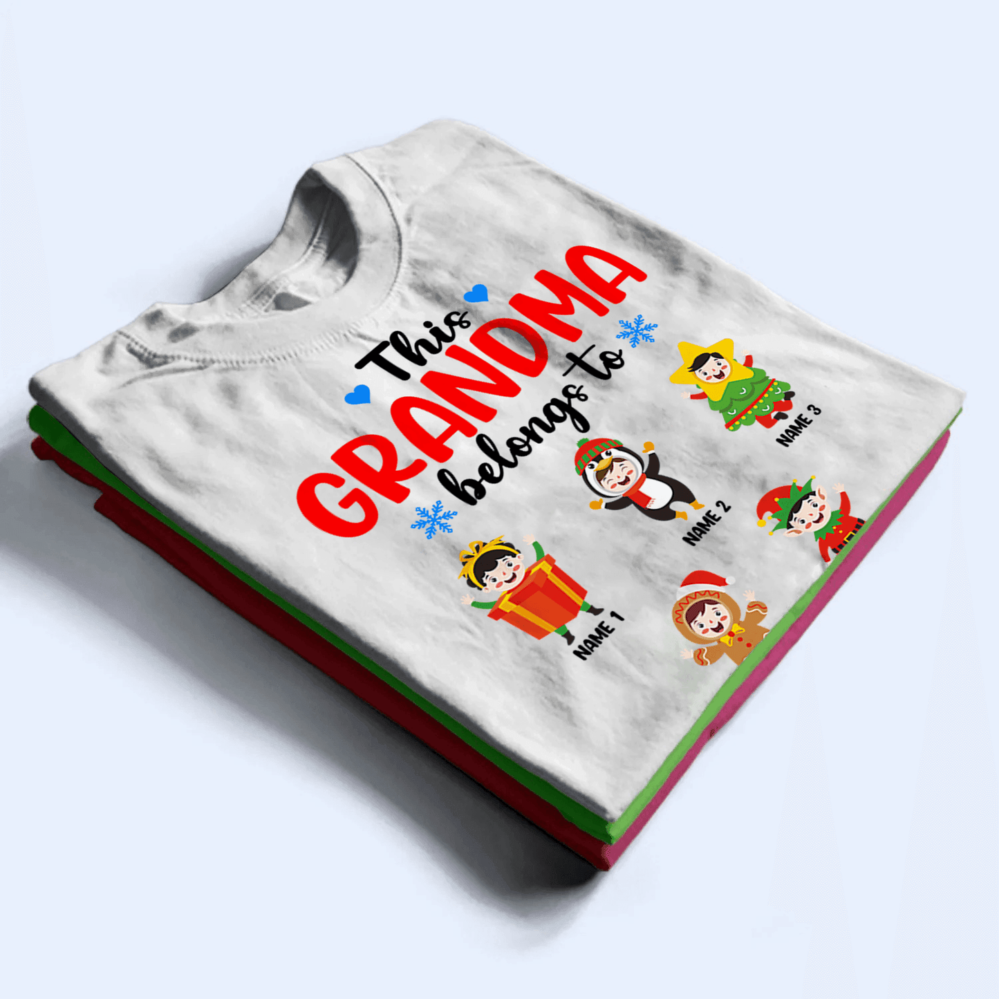 This Grandma Belongs To Grandkids - Christmas - Personalized Custom T Shirt - Birthday, Loving, Funny Gift for Grandma/Nana/Mimi, Mom, Wife, Grandparent