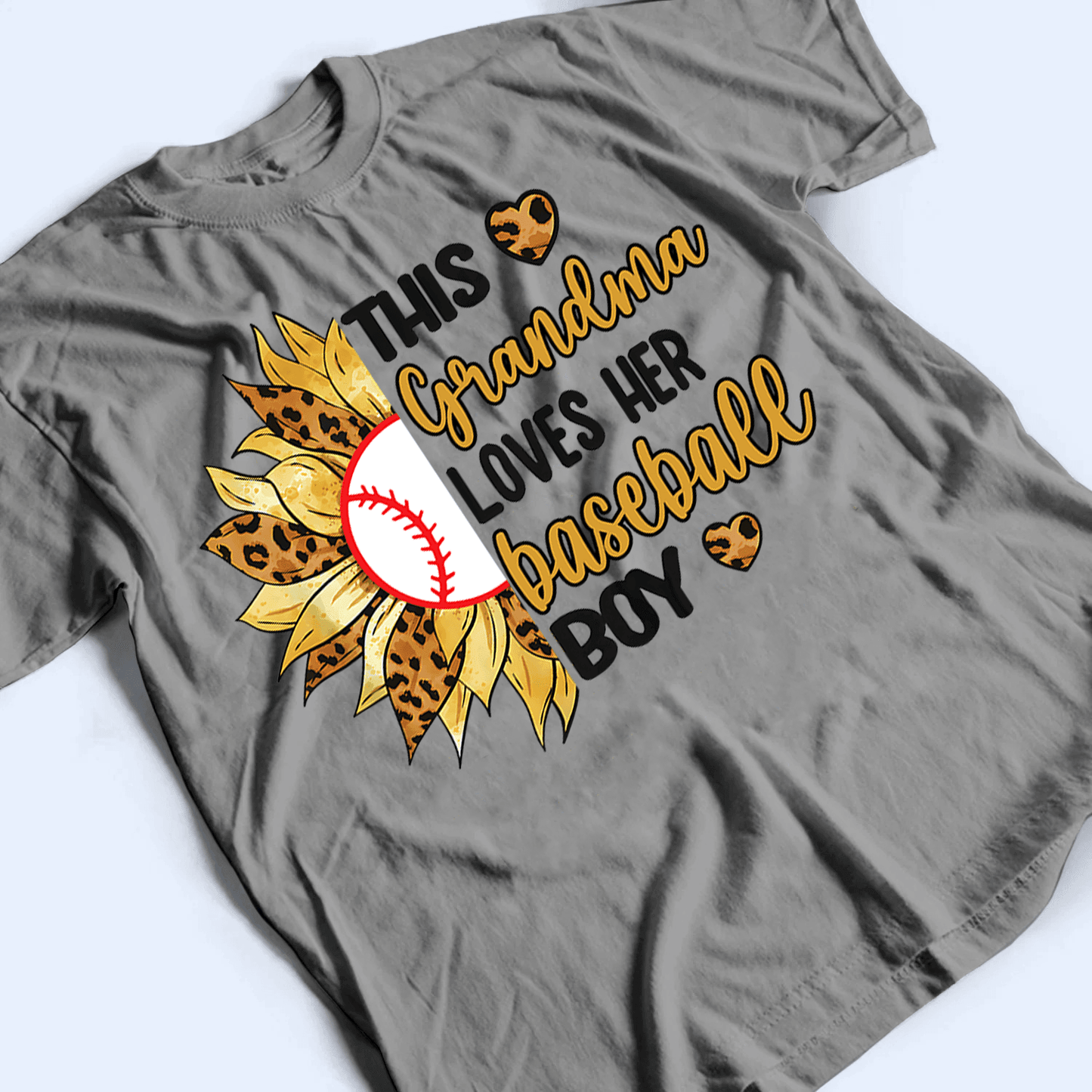 This Grandma Loves Her Baseball Boy - Personalized Custom T Shirt - Gift for Grandma/Nana/Mimi, Mom, Wife, Grandparent