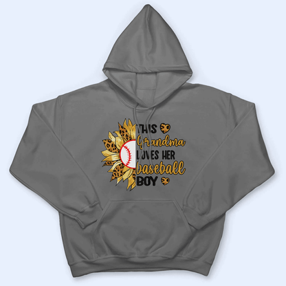 This Grandma Loves Her Baseball Boy - Personalized Custom T Shirt - Gift for Grandma/Nana/Mimi, Mom, Wife, Grandparent