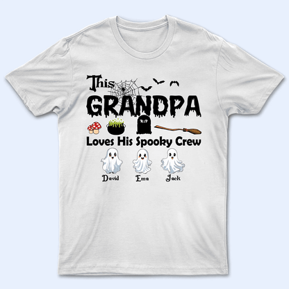 This Grandma Loves Her Spooky Crew - Personalized Custom T Shirt - Birthday, Loving, Funny Gift for Grandma/Nana/Mimi, Mom, Wife, Grandparent