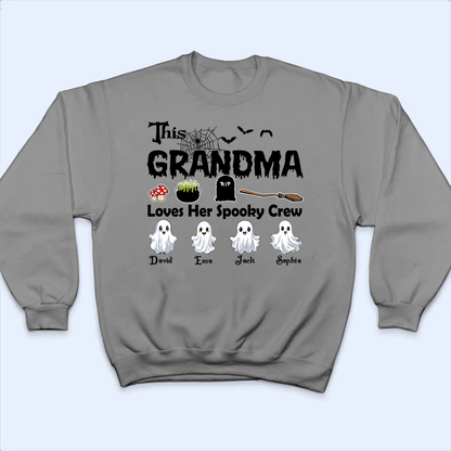 This Grandma Loves Her Spooky Crew - Personalized Custom T Shirt - Birthday, Loving, Funny Gift for Grandma/Nana/Mimi, Mom, Wife, Grandparent