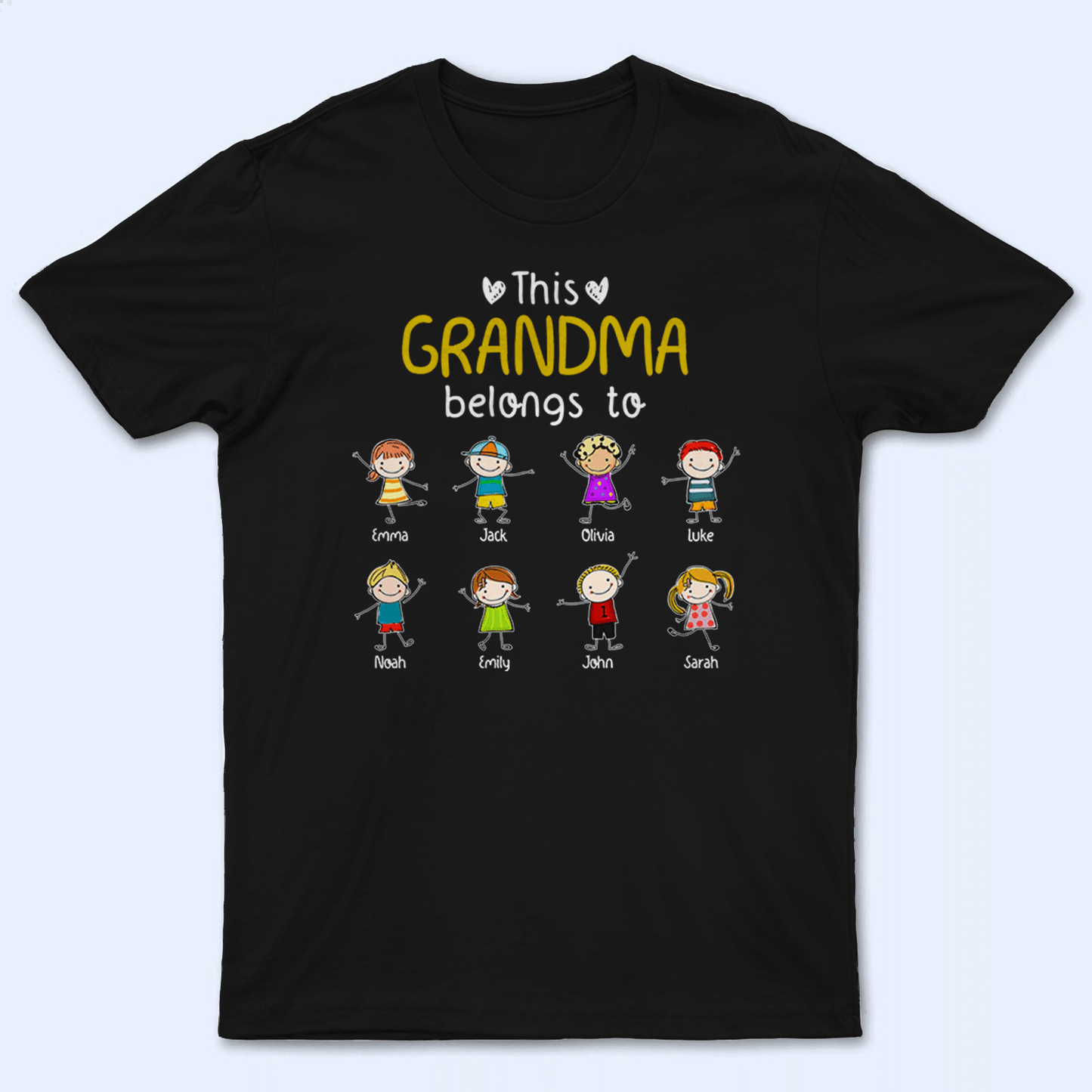This Grandma/Grandpa Belongs To - Personalized Custom T Shirt - Loving, Funny Gift for Grandma/Nana/Mimi, Mom, Wife, Grandparent