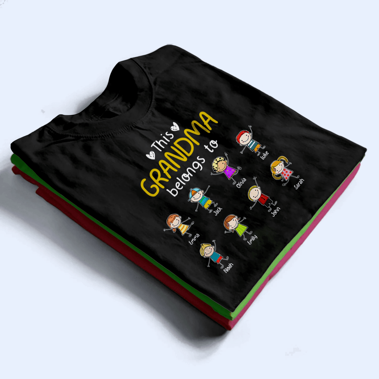 This Grandma/Grandpa Belongs To - Personalized Custom T Shirt - Loving, Funny Gift for Grandma/Nana/Mimi, Mom, Wife, Grandparent