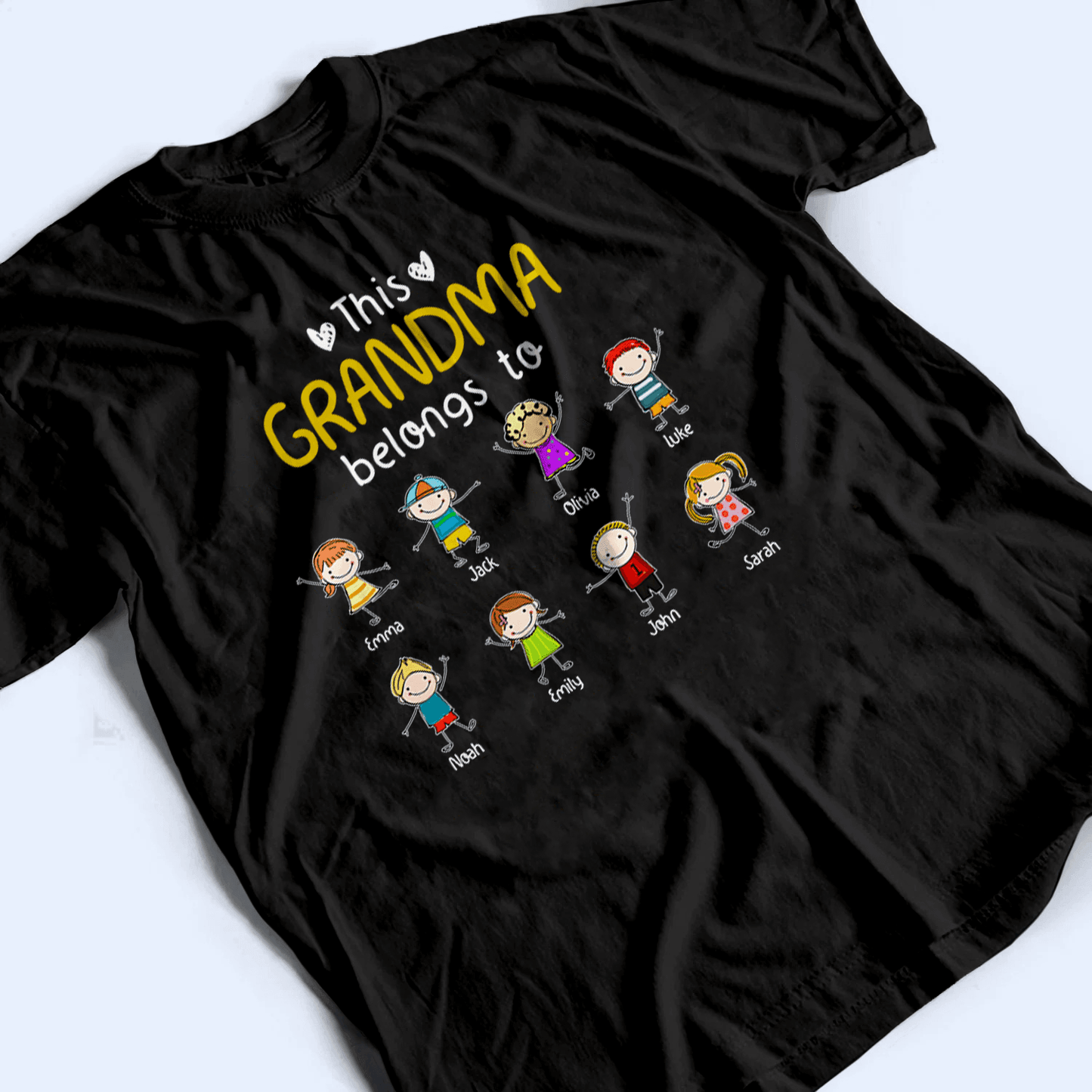This Grandma/Grandpa Belongs To - Personalized Custom T Shirt - Loving, Funny Gift for Grandma/Nana/Mimi, Mom, Wife, Grandparent