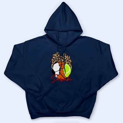 Three Different Sports Design - Baseball/Softball - Personalized Custom T Shirt - Gift for Grandma/Nana/Mimi, Mom, Wife, Grandparent