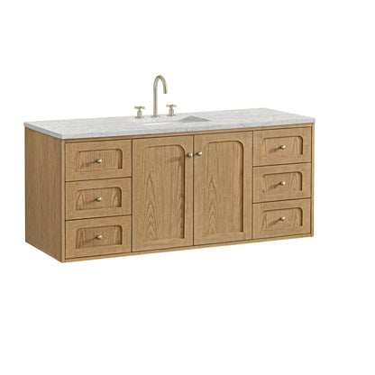 Laurent 60" Single Vanity, Light Natural Oak
