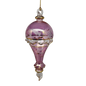 Clear Etched Blown Glass Hot Air Balloon - Pink