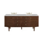 Amberly 72" Double Vanity Cabinet, Mid-Century Walnut