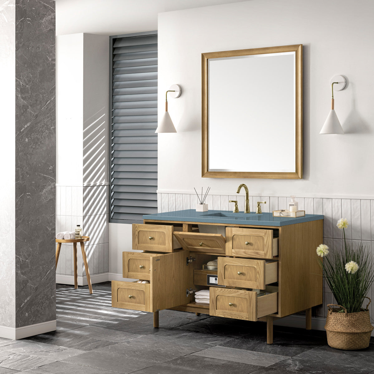 Laurent 48" Single Vanity Cabinet, Light Natural Oak