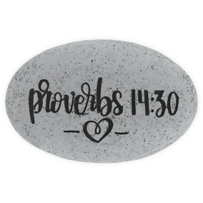 Proverb Stone - A Heart at Peace Gives Life to the Body