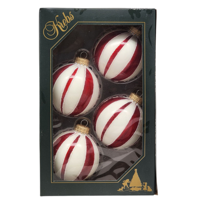 Krebs Value Glass Ball 4 pack - Peppermint Stripe