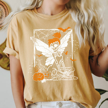 Tinkerbell Skeleton Retro Halloween Comfort Colors Tshirt