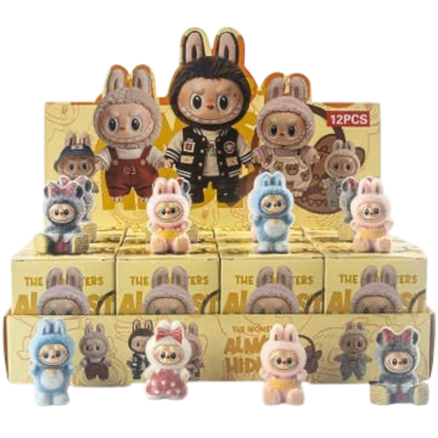 Flocking Labubu Ornaments Blind Box