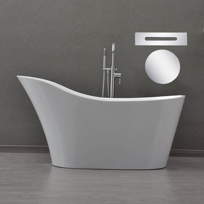 WOODBRIDGE 59" Acrylic Freestanding Bathtub Contemporary Soaking Tub