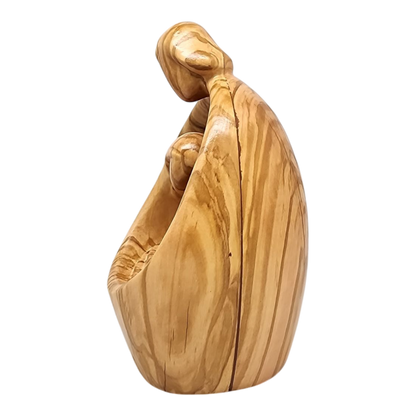 Modern Style Holy Family Carved Nativity - Olive Wood - 6.75 Inch