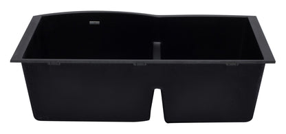 ALFI brand AB3320UM 33" Double Bowl Undermount Granite Composite Kitchen Sink