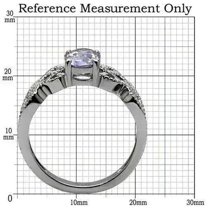 Stainless Steel Ring - Amethyst CZ & High Polish TK079 | Femstylo