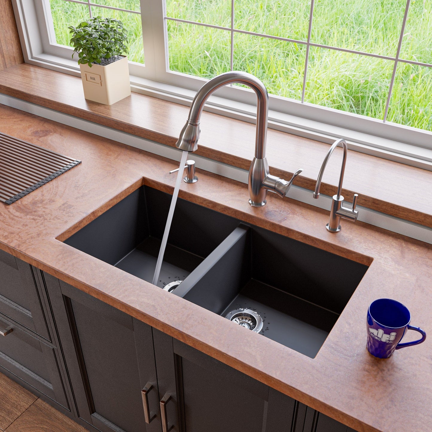 ALFI brand ABKF3783 Gooseneck Pull Down Kitchen Faucet