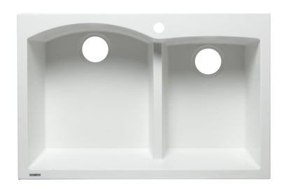 ALFI brand AB3320DI 33" Double Bowl Drop In Granite Composite Kitchen Sink