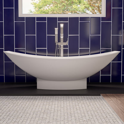 ALFI brand  AB9991 White Matte 71" Solid Surface Resin Free Standing Hammock Style Bathtub