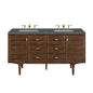 Amberly 60" Double Vanity Cabinet, Mid-Century Walnut