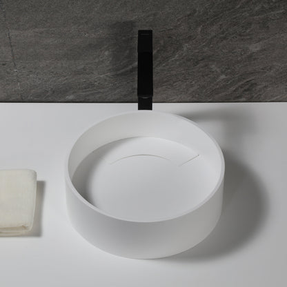 ALFI brand  ABRS15R 15" Round White Matte Solid Surface Resin Sink