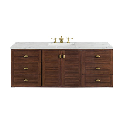 Amberly 60" Single Vanity Cabinet, Mid-Century Walnut