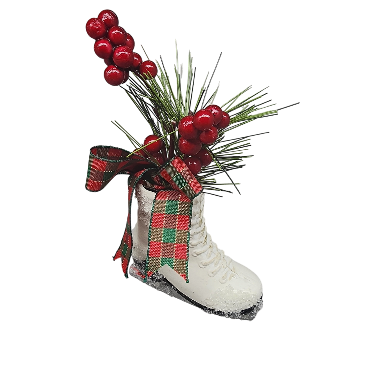 Floral Ice Skate Ornament -