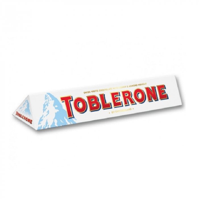 Toblerone Swiss White Chocolate Nougat Bar with Honey & Almond - 100g Individually Wrapped