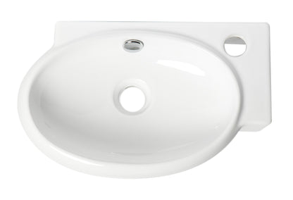 ALFI brand  ABC117 White 17" Small Wall Mounted Ceramic Sink with Faucet Hole
