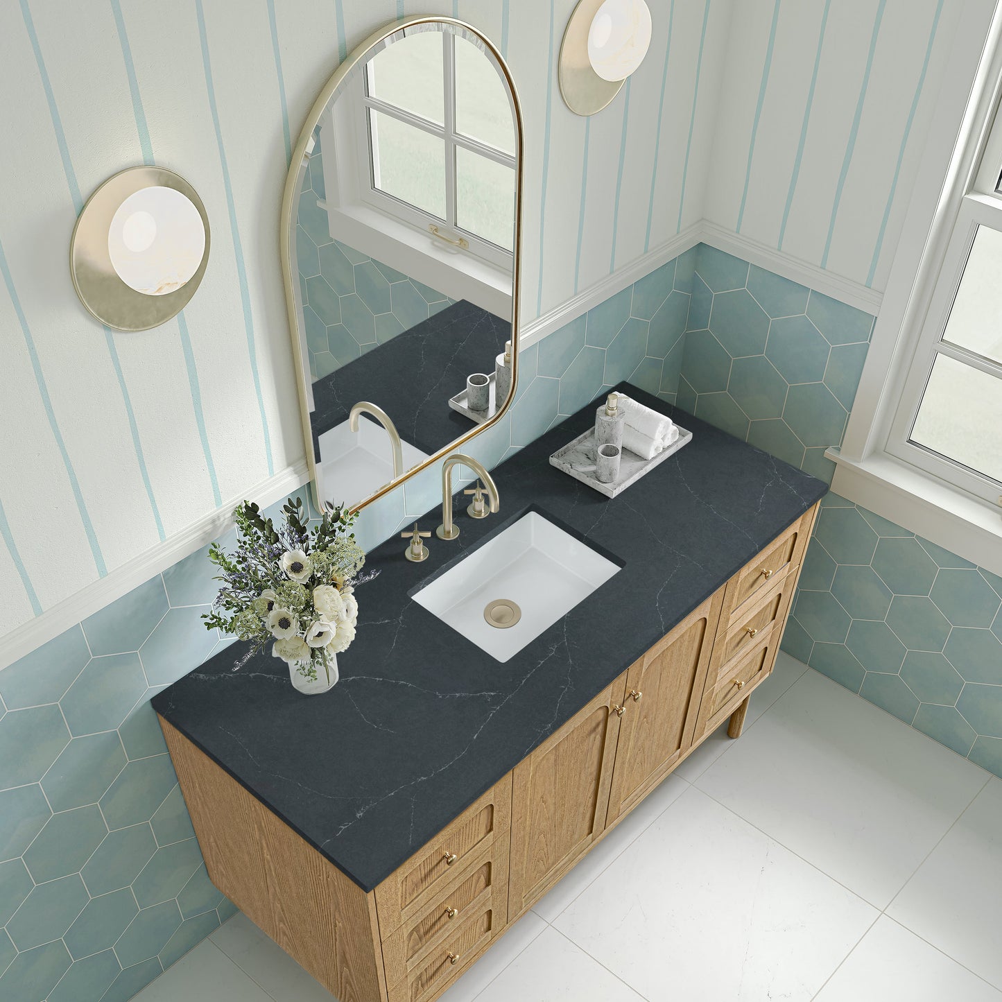 Laurent 60" Single Vanity, Light Natural Oak