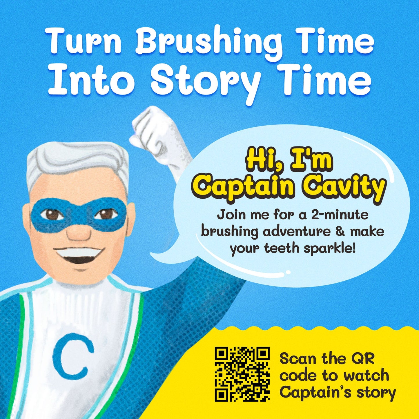 Captain Cavity Kids Character Toy Toothbrush