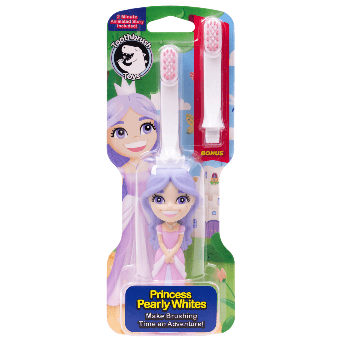 Princess Pearly Whites Toothbrush for Kids With Bonus Brush