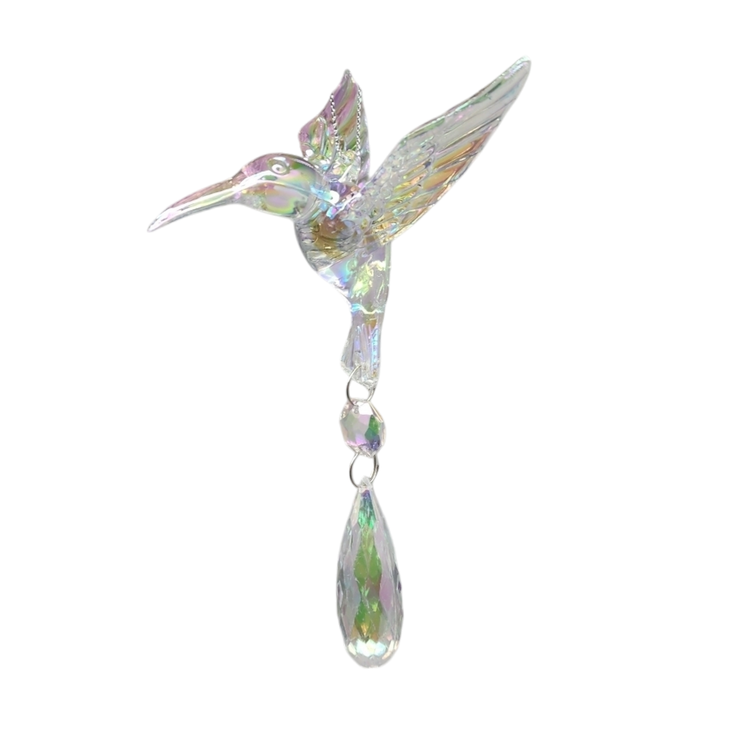 Acrylic Iridescent Hummingbird Ornament -