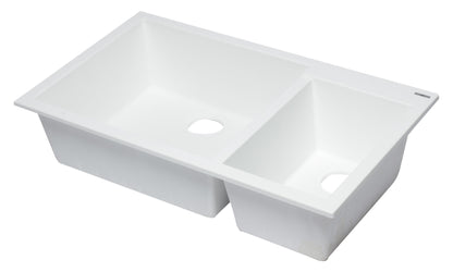ALFI brand AB3319UM 34" Double Bowl Undermount Granite Composite Kitchen Sink