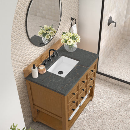 Malibu 36" Single Vanity Cabinet, Amber Birch