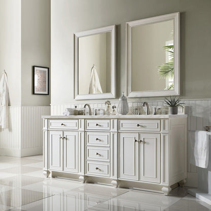 Bristol 72" Double Vanity Cabinet, Bright White